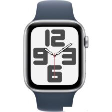 Умные часы Apple Watch SE 2 44 мм (алюминиевый корпус, серебристый/грозовой синий, спортивный силиконовый ремешок M/L)