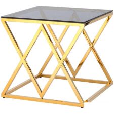 Журнальный столик Stool Group Инсигния 55x55 EET-026-TG-SK (стекло smoke/сталь золото)