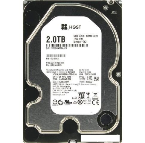 Жесткий диск HGST Ultrastar 7K2 2TB [HUS722T2TALA604]