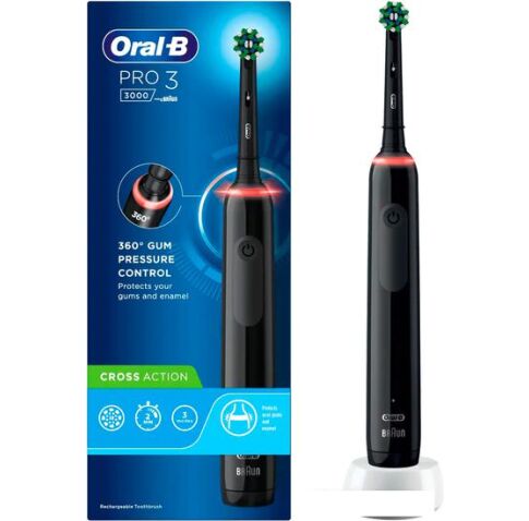 Электрическая зубная щетка Oral-B Pro 3 3000 Cross Action D505.513.3 (черный)