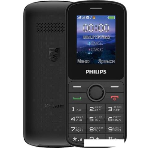 Кнопочный телефон Philips Xenium E2101 (черный)