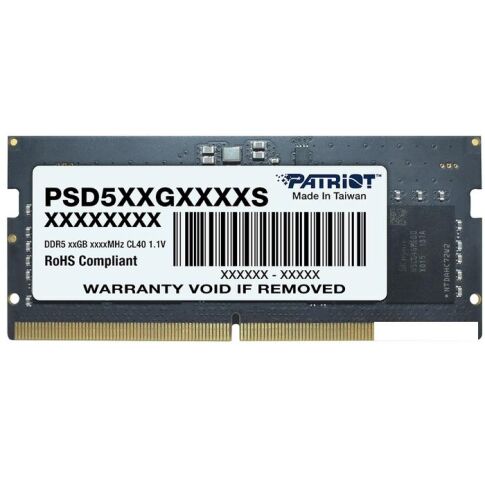 Оперативная память Patriot Signature Line 16ГБ DDR5 SODIMM 4800 МГц PSD516G480081S