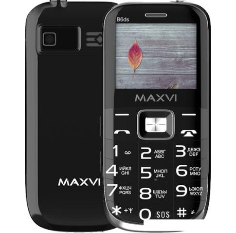 Кнопочный телефон Maxvi B6ds (черный)