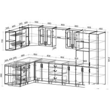 Готовая кухня Интерлиния Мила Крафт 1.88x3.4 левая (дуб полярный)