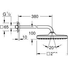 Верхний душ Grohe Tempesta 250 Cube 26682000