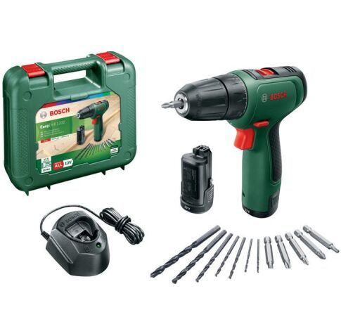 Дрель-шуруповерт Bosch EasyDrill 1200 06039D3007 (с 2-мя АКБ, кейс)