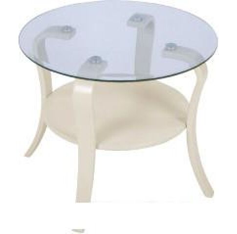 Журнальный столик Мебелик Аннет (бежевый/стекло прозрачный)
