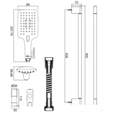 Душевой гарнитур Bravat Square D157CP-1