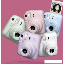 Фотоаппарат Fujifilm Instax Mini 12 (фиолетовый) + розовый чехол Sundays с ремнем