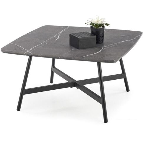 Журнальный столик Halmar Ferrara 75x41 (серый мрамор/черный)