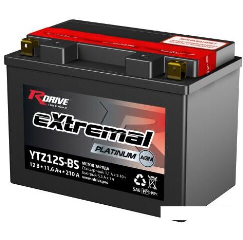 Мотоциклетный аккумулятор RDrive eXtremal Platinum YTZ12S-BS (11.6 А·ч)