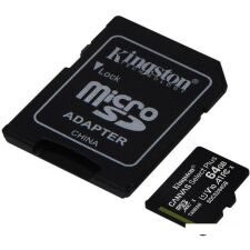 Карта памяти Kingston Canvas Select Plus microSDXC 64GB (с адаптером)