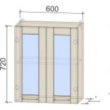 Шкаф навесной Интерлиния Компо ВШ60ст-720-2дв (дуб молочный)