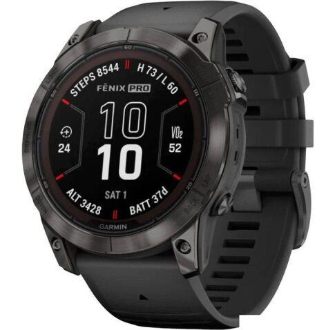 Умные часы Garmin Fenix 7X Pro Sapphire Solar (карбоново-серый титан/черный)