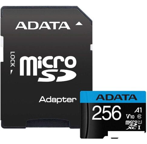 Карта памяти A-Data Premier AUSDX256GUICL10A1-RA1 microSDXC 256GB (с адаптером)