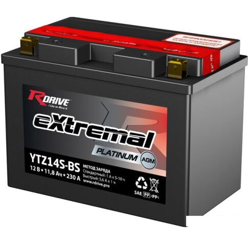 Мотоциклетный аккумулятор RDrive eXtremal Platinum YTZ14S-BS (11.8 А·ч)