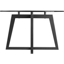 Журнальный столик Мебелик Рилле 445 (серый графит/стекло прозрачное круг)