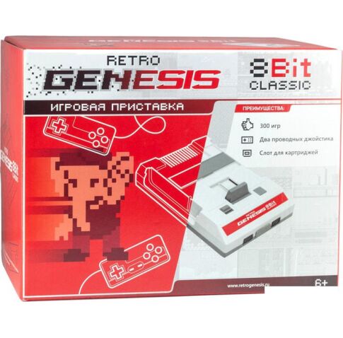 Игровая приставка Retro Genesis 8 Bit Classic (2 геймпада, 300 игр)