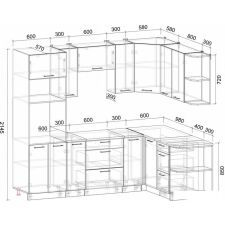 Готовая кухня Интерлиния Мила Лайт 1.68x2.4 правая (белый платинум/дуб веллингтон/белый гранит)