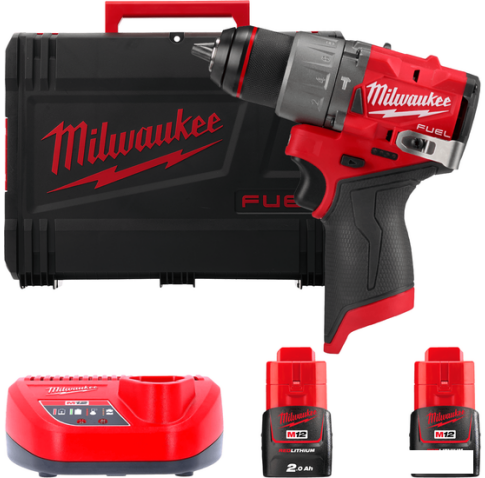 Ударная дрель-шуруповерт Milwaukee M12 FUEL M12FPD2-202X 4933479868 (с 2-мя АКБ 2 Ач, кейс)