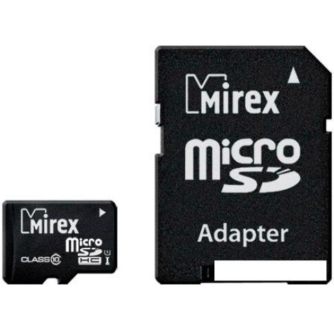 Карта памяти Mirex microSDHC UHS-I (Class 10) 32GB + адаптер [13613-ADSUHS32]