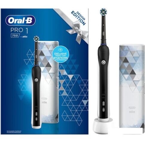 Электрическая зубная щетка Oral-B Pro 1 750 Cross Action D16.513.1UX (черный)