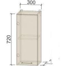 Шкаф навесной Интерлиния Компо ВШ30-720-1дв (шимо светлый)