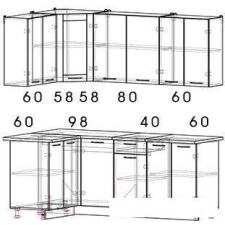 Готовая кухня Интерлиния Мила 12x20 (дуб молочный/дуб венге)