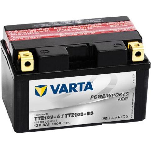 Мотоциклетный аккумулятор Varta Powersport AGM TTZ10S-BS 508 901 015 (8 А·ч)