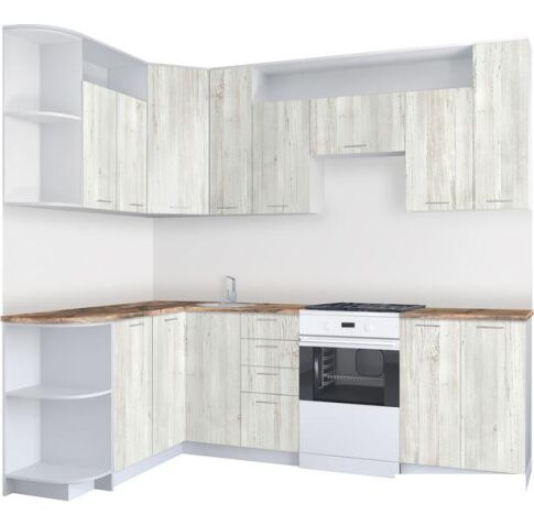Готовая кухня Артём-Мебель Виола СН-114 без стекла ДСП 1.5x2.6 левая (сосна винтерберг)