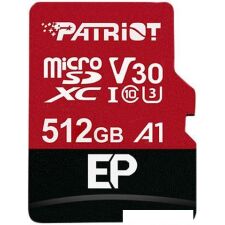 Карта памяти Patriot microSDXC EP Series PEF512GEP31MCX 512GB (с адаптером)