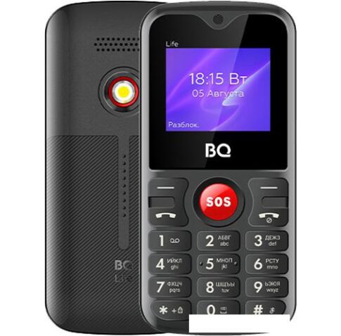 Кнопочный телефон BQ-Mobile BQ-1853 Life (черный/красный)