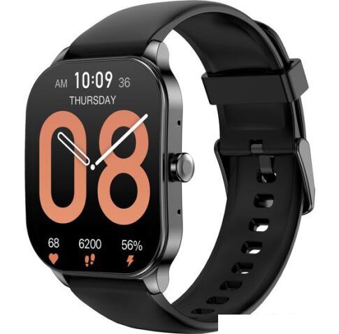 Умные часы Amazfit Pop 3S (черный, с силиконовым ремешком)