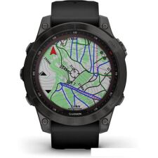 Умные часы Garmin Fenix 7 Sapphire Solar 47 мм (серый карбон/черный)