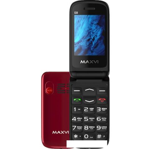 Кнопочный телефон Maxvi E8 (розовый)