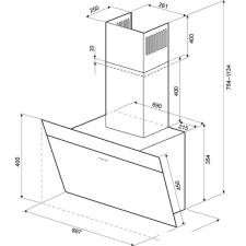 Кухонная вытяжка Krona Kristen 900 (белый/нержавеющая сталь)