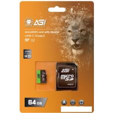 Карта памяти AGI TF138 microSDHC AGI064GU1TF138 64GB (с адаптером)