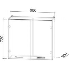 Шкаф навесной Интерлиния Компо ВШС80-720-2дв (персидский жемчуг)