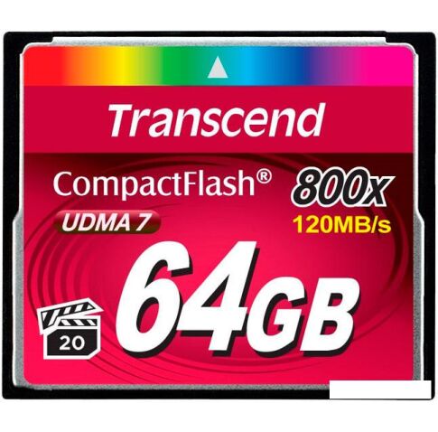 Карта памяти Transcend 800x CompactFlash Premium 64GB (TS64GCF800)