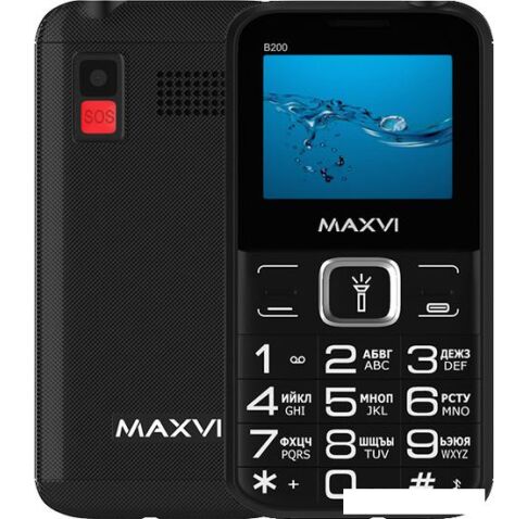 Кнопочный телефон Maxvi B200 (черный)