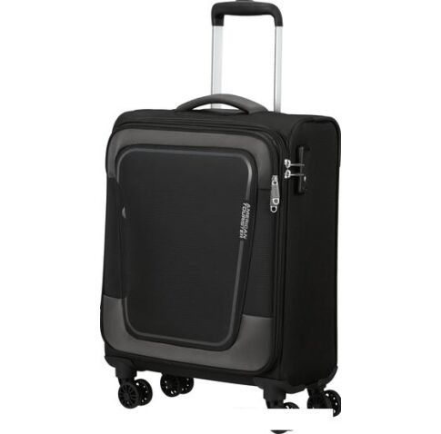 Чемодан-спиннер American Tourister Pulsonic Asphalt Black 55 см