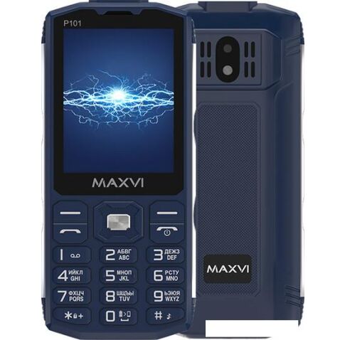 Кнопочный телефон Maxvi P101 (синий)