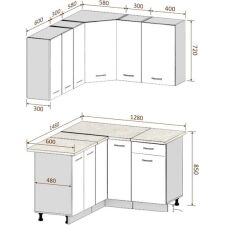 Готовая кухня Кортекс-мебель Корнелия Лира 1.5x1.3 (дуб сонома/венге/мадрид)