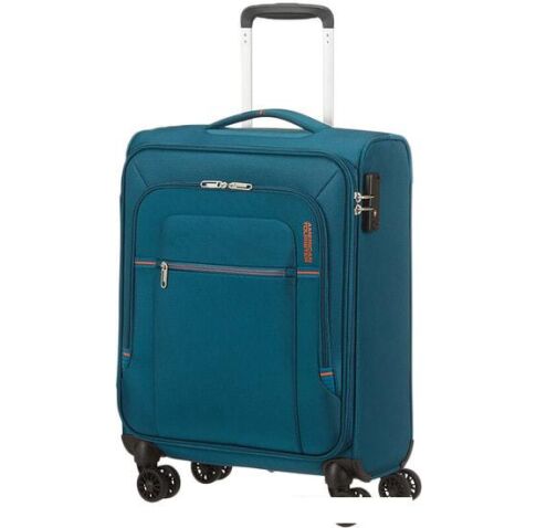 Чемодан-спиннер American Tourister Crosstrack Navy/Orange 55 см (4 колеса)