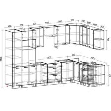 Готовая кухня Интерлиния Мила Лайт 1.88x3.2 правая без столешницы (ваниль/бетон)