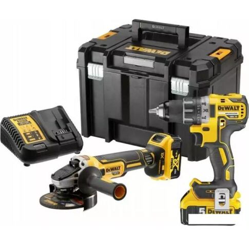 DeWalt DCK2020P2T (шуруповерт, УШМ, кейс)