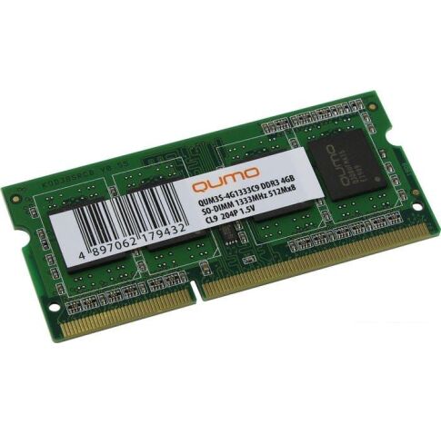 Оперативная память QUMO 4GB DDR3 SODIMM PC3-10600 QUM3S-4G1333С9