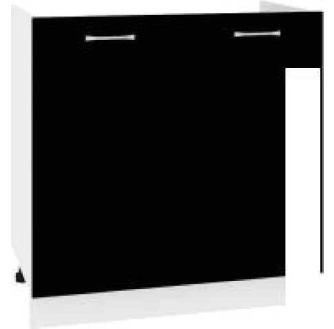Шкаф напольный Кортекс-мебель Корнелия Лира НШ80м (черный)