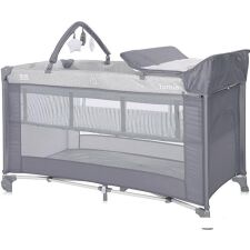 Манеж-кровать Lorelli Torino 2 Plus 2022 (серый, полосы)