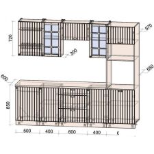 Готовая кухня Интерлиния Берес 2.5В (дуб королевский/бискайская сосна)